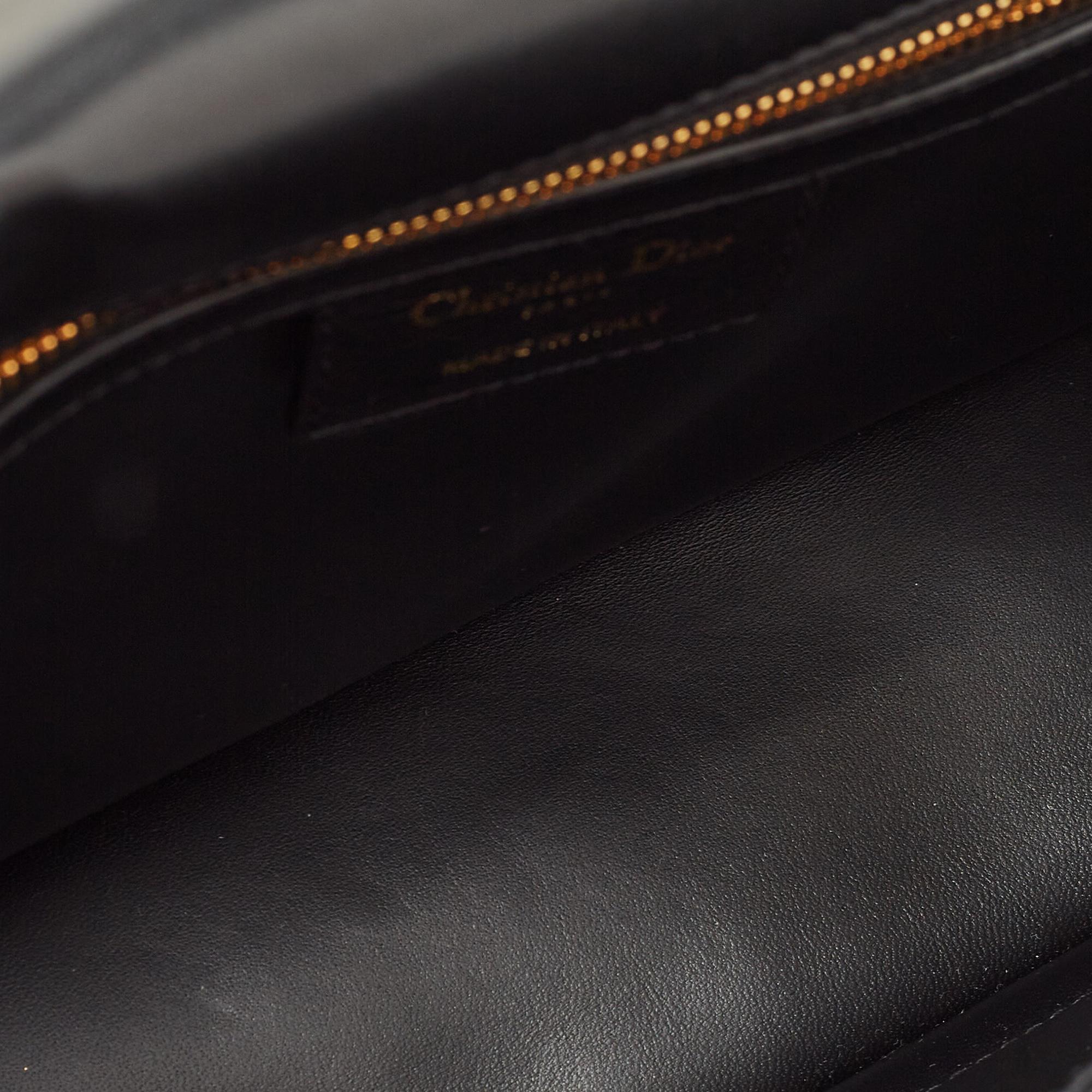Dior Black Cannage Leather Large Caro Shoulder Bag 9