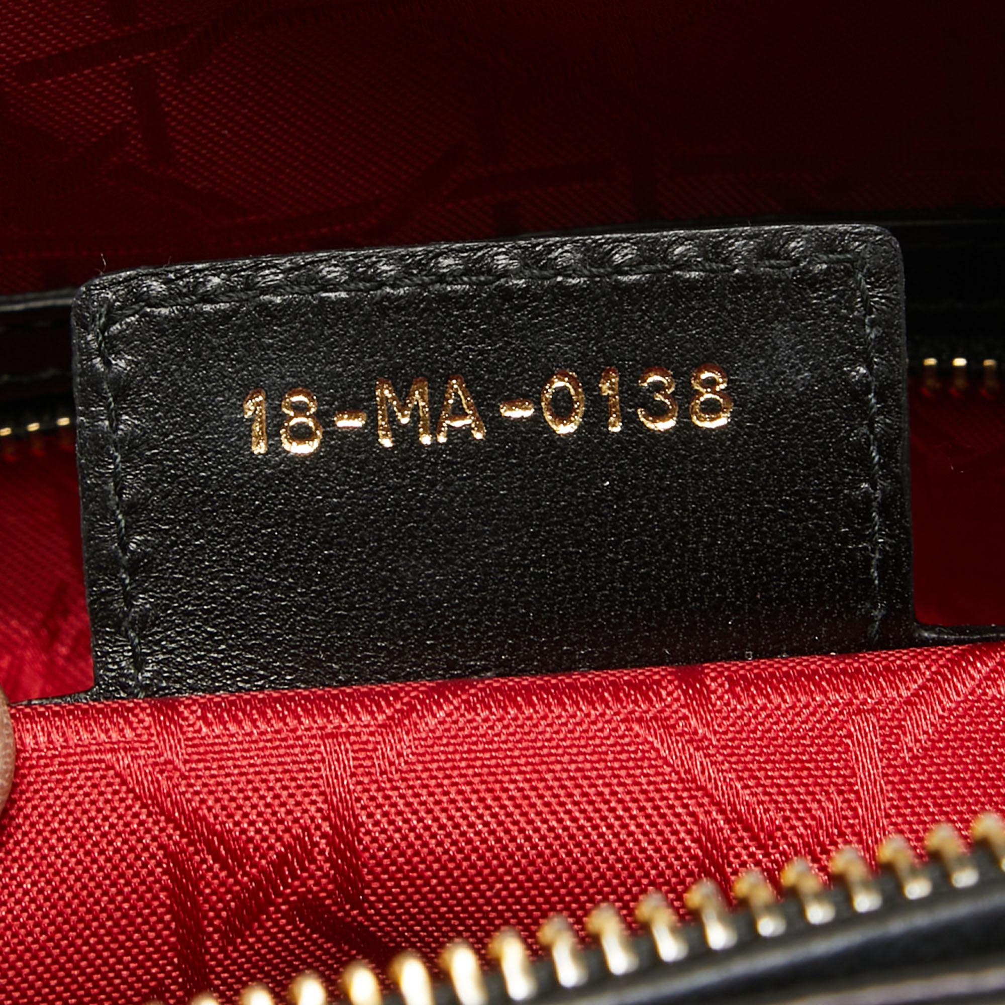 Dior Black Cannage Leather Large Lady Dior Tote 5