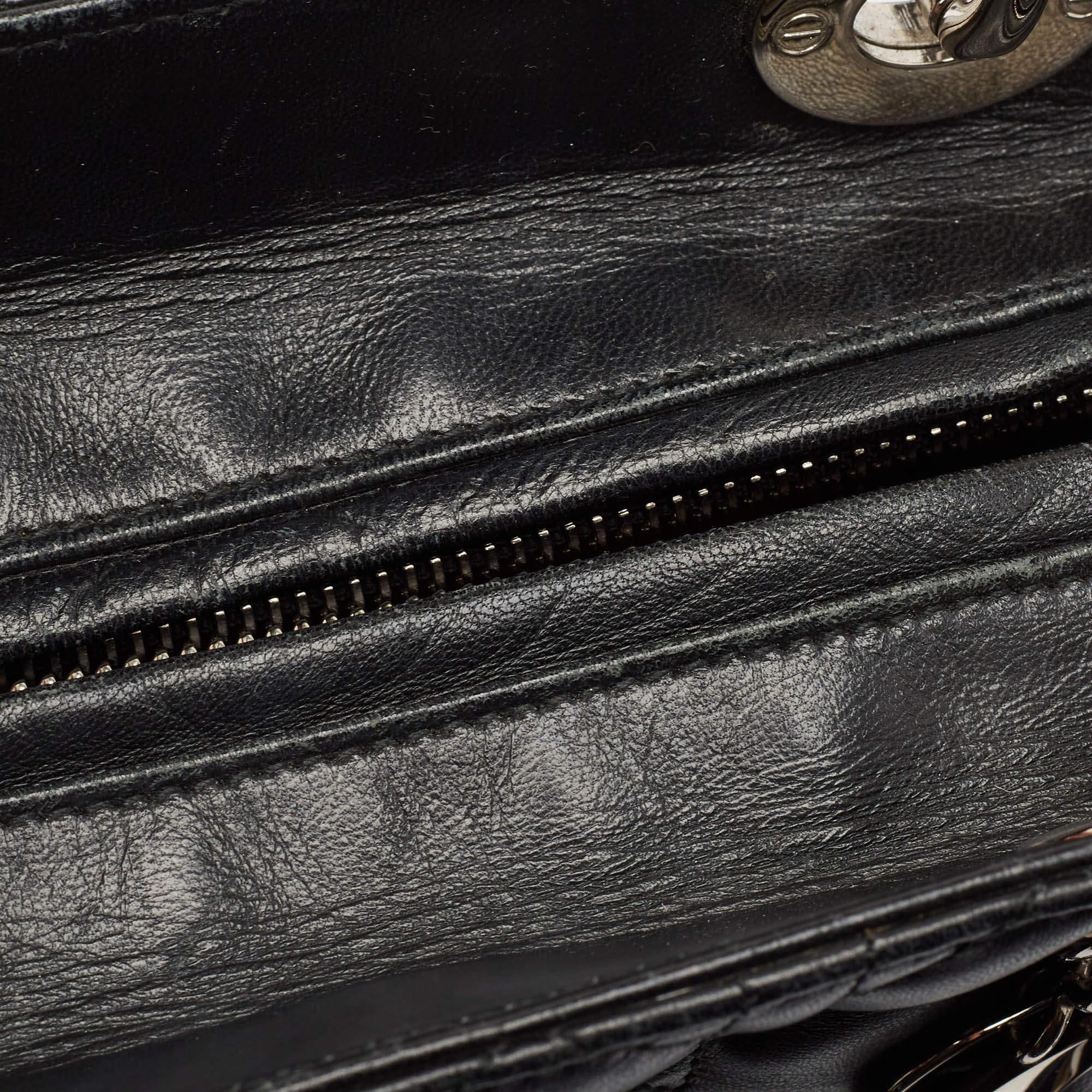 Dior Black Cannage Leather Large Lady Dior Tote For Sale 3