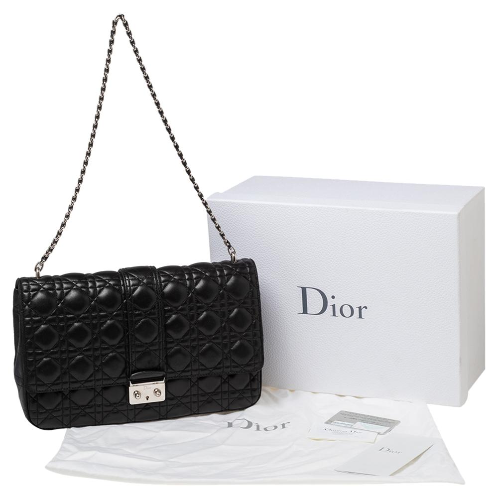 Dior Black Cannage Leather Large Miss Dior Flap Bag 10