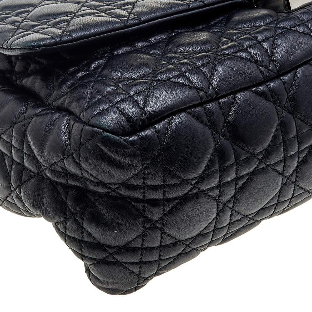 Dior Black Cannage Leather Large Miss Dior Flap Bag In Good Condition In Dubai, Al Qouz 2