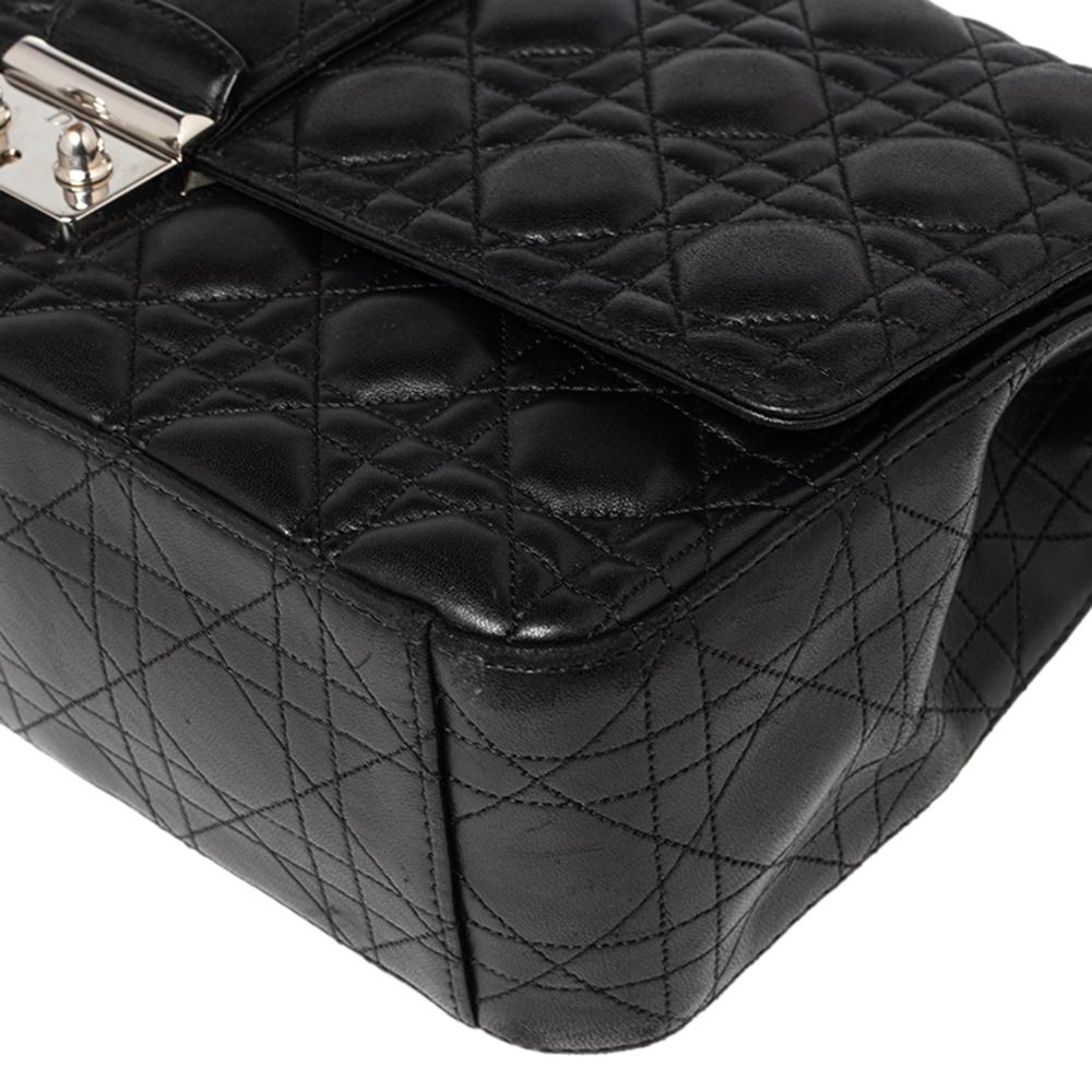 Dior Black Cannage Leather Large Miss Dior Flap Bag 3