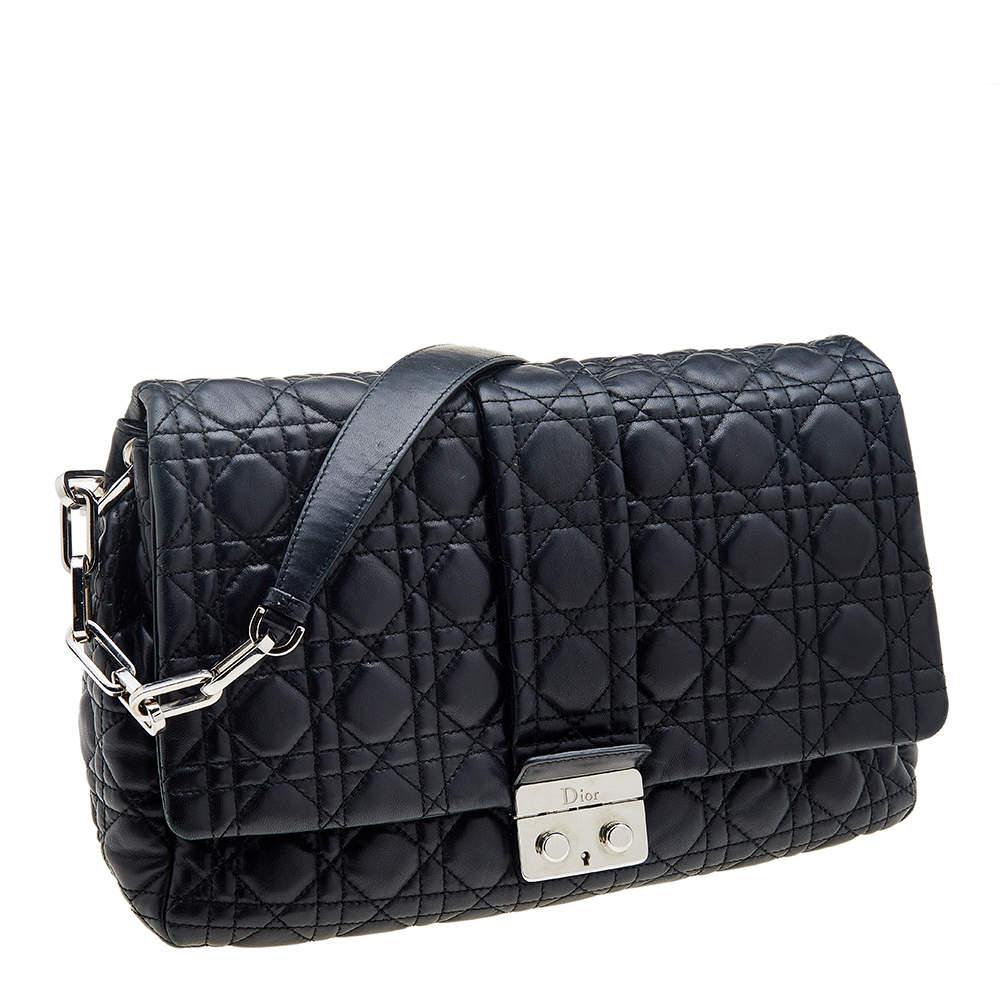 Dior Black Cannage Leather Large Miss Dior Flap Bag 5