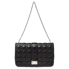 Dior Black Cannage Leather Large Miss Dior Flap Bag