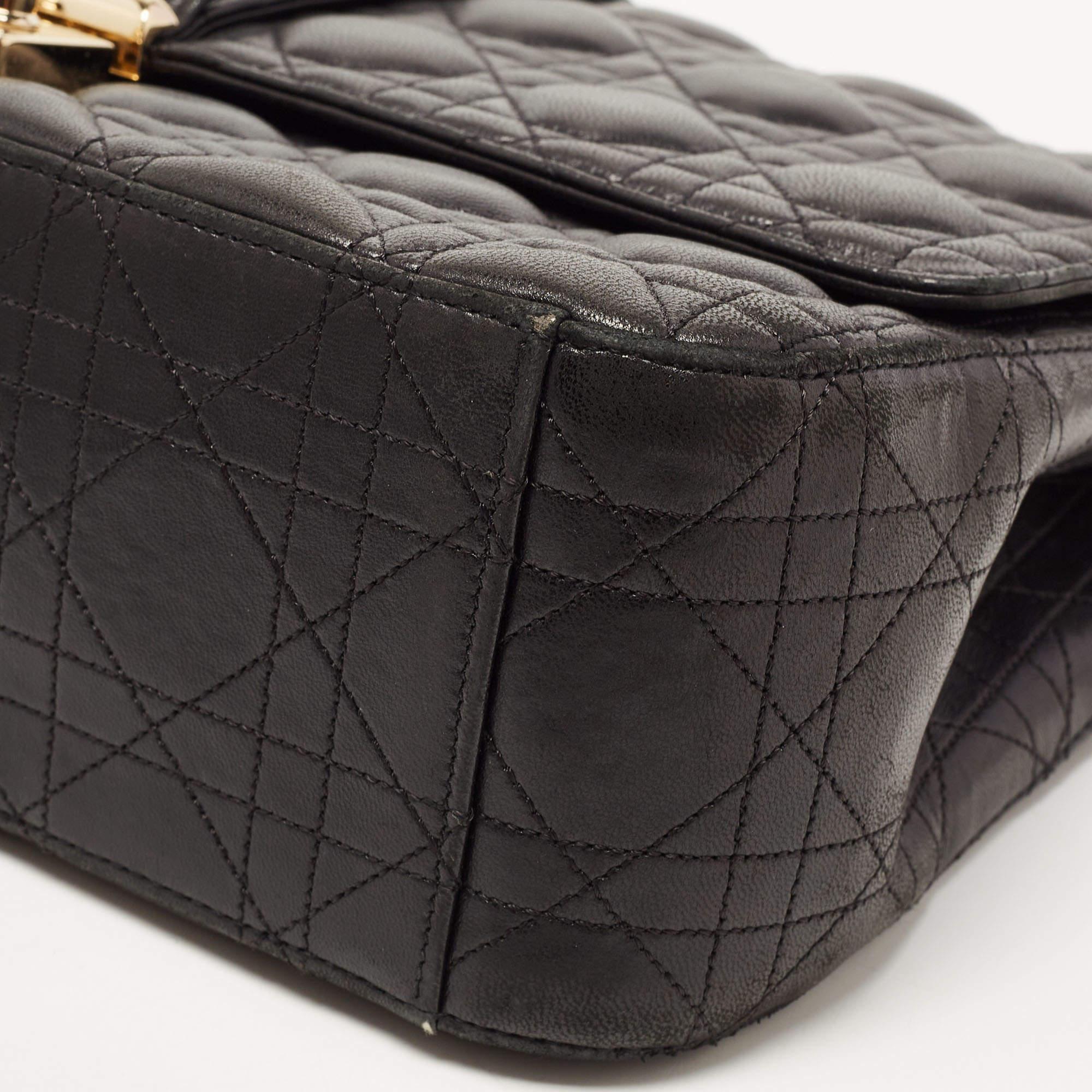 Dior Black Cannage Leather Large Miss Dior Shoulder Bag 10