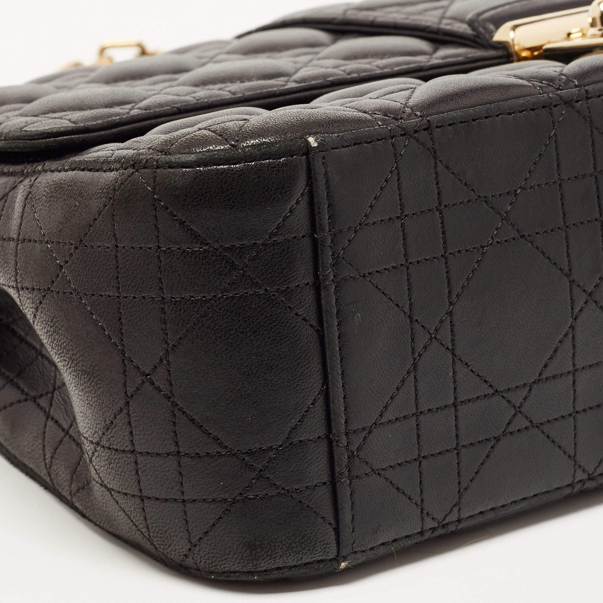 Dior Black Cannage Leather Large Miss Dior Shoulder Bag 11