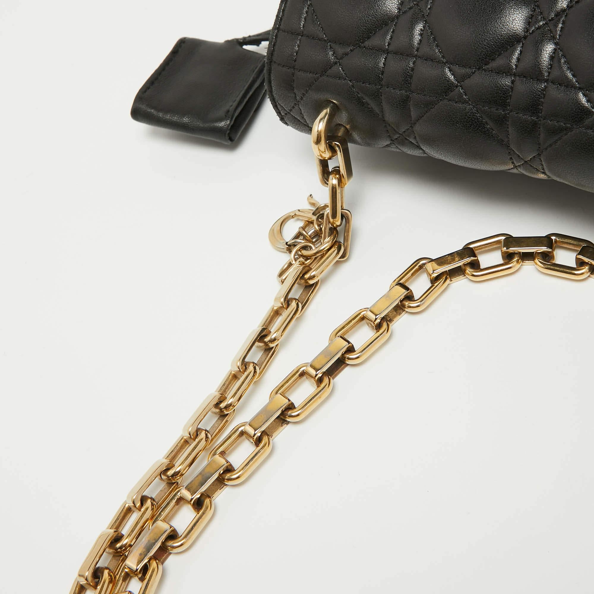 Dior Black Cannage Leather Large Miss Dior Shoulder Bag 14