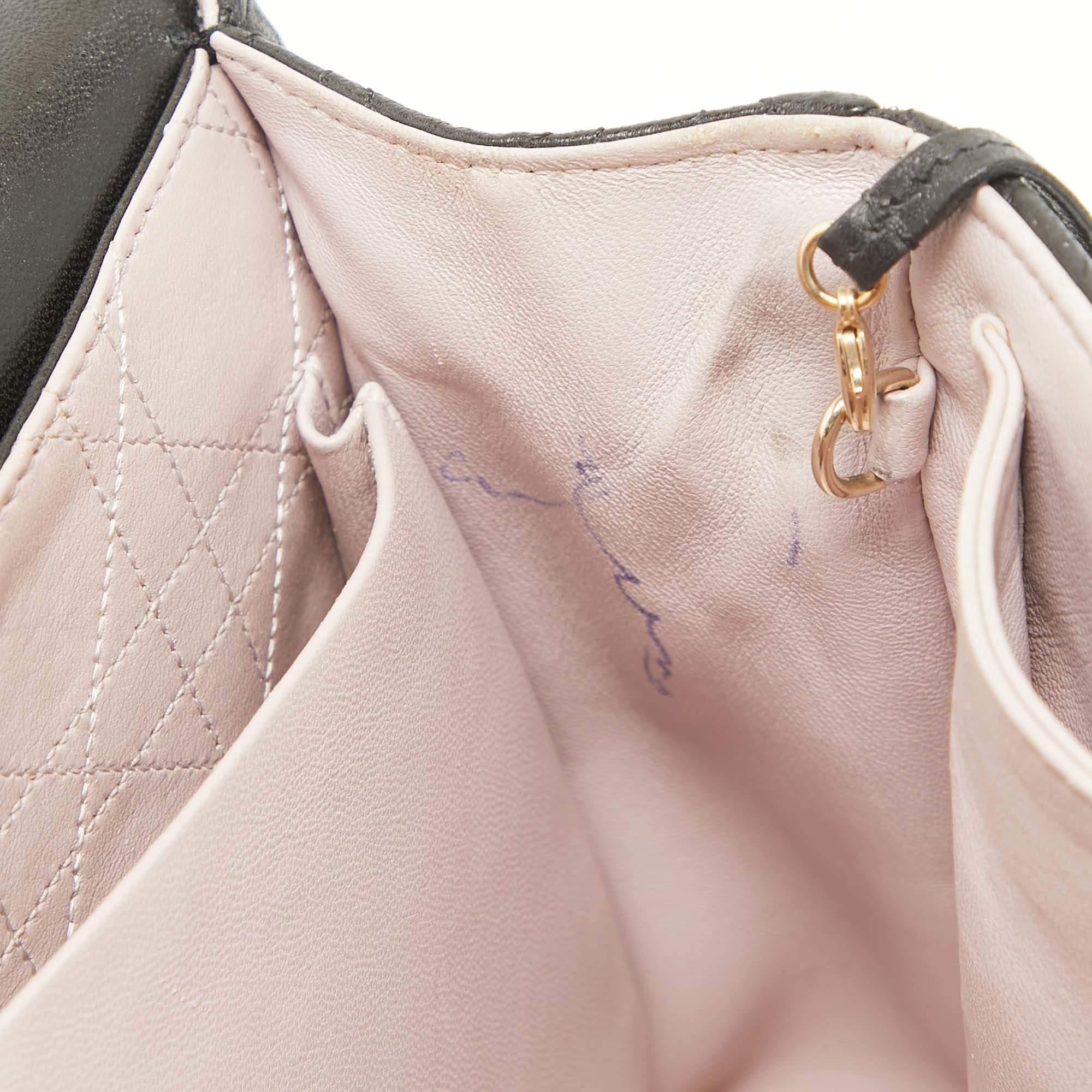 Women's Dior Black Cannage Leather Large Miss Dior Shoulder Bag For Sale