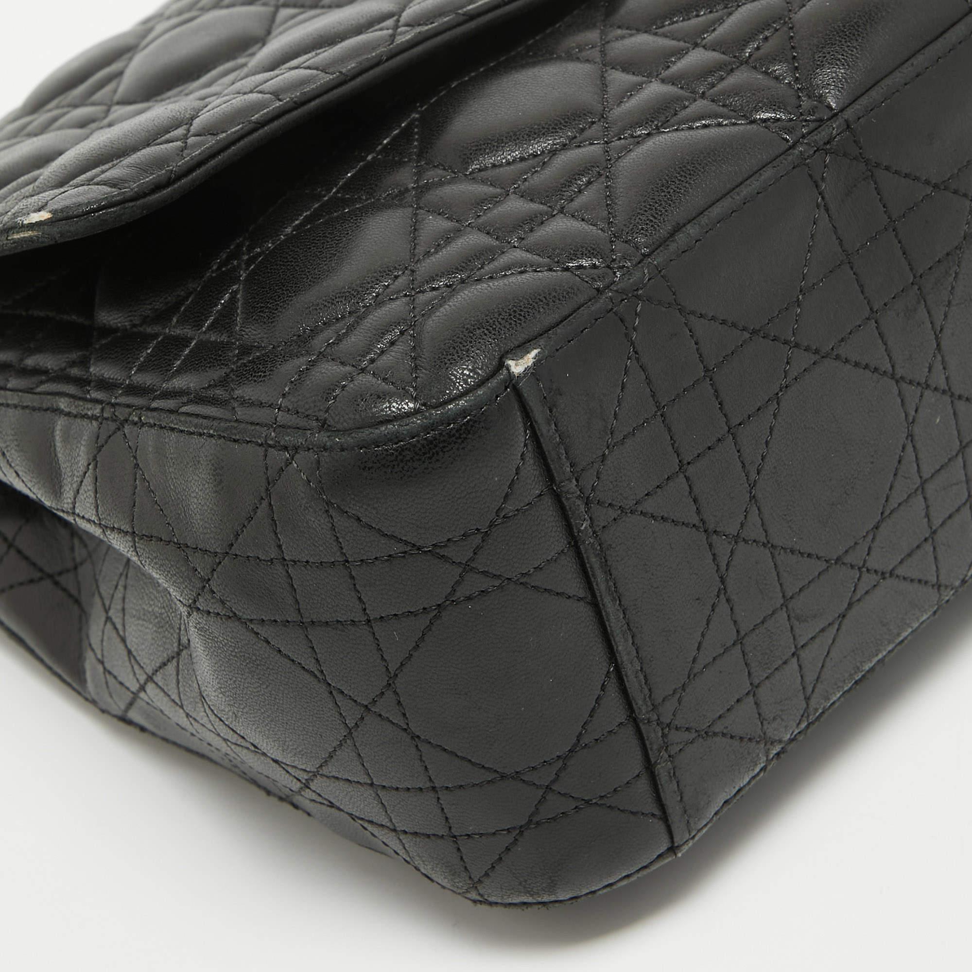 Dior Black Cannage Leather Large Miss Dior Shoulder Bag For Sale 2