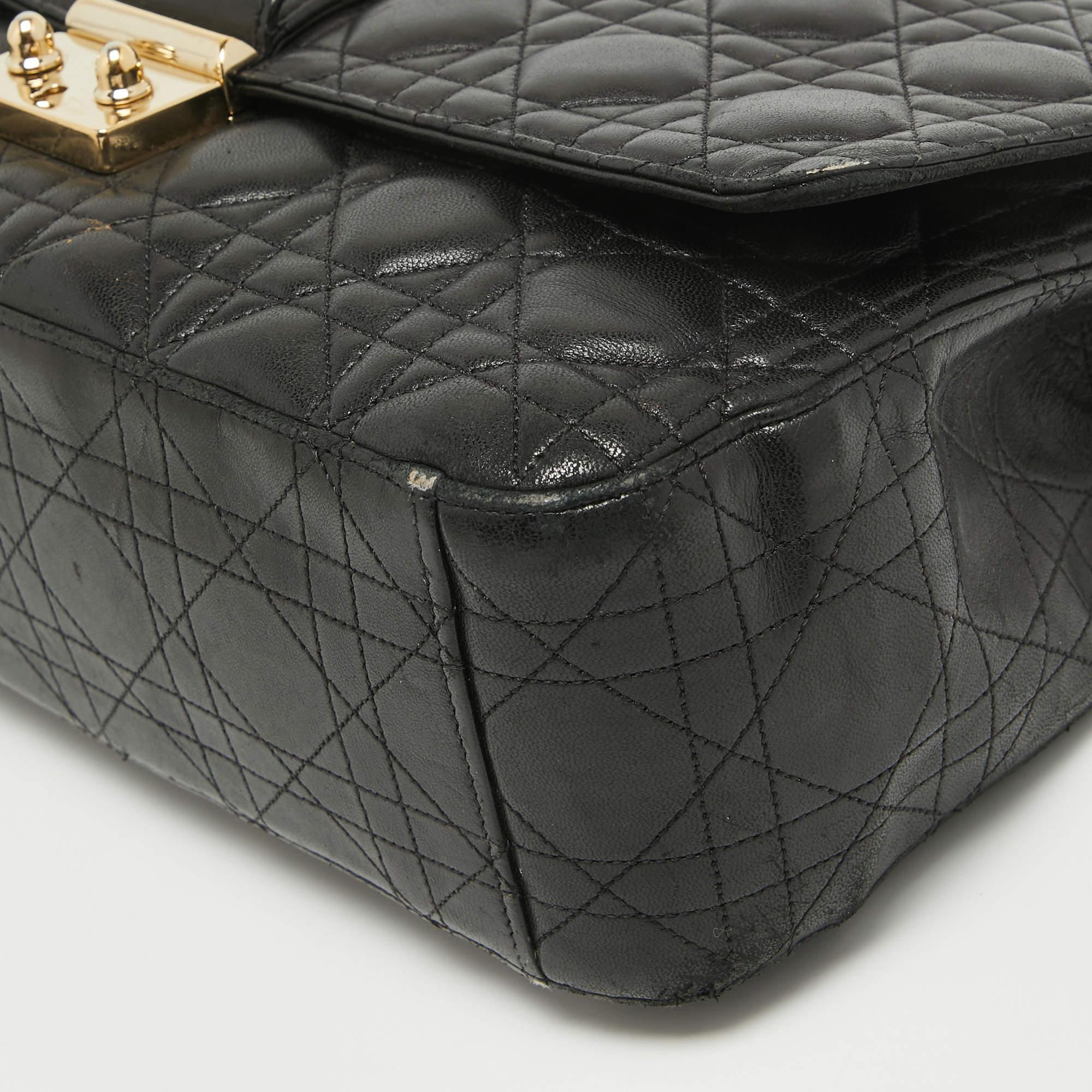 Dior Black Cannage Leather Large Miss Dior Shoulder Bag en vente 4