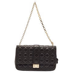 Dior Borsa a tracolla grande in pelle nera Cannage Miss Dior