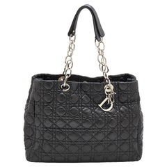 Dior Black Cannage Leather Large Soft lady Dior Tote