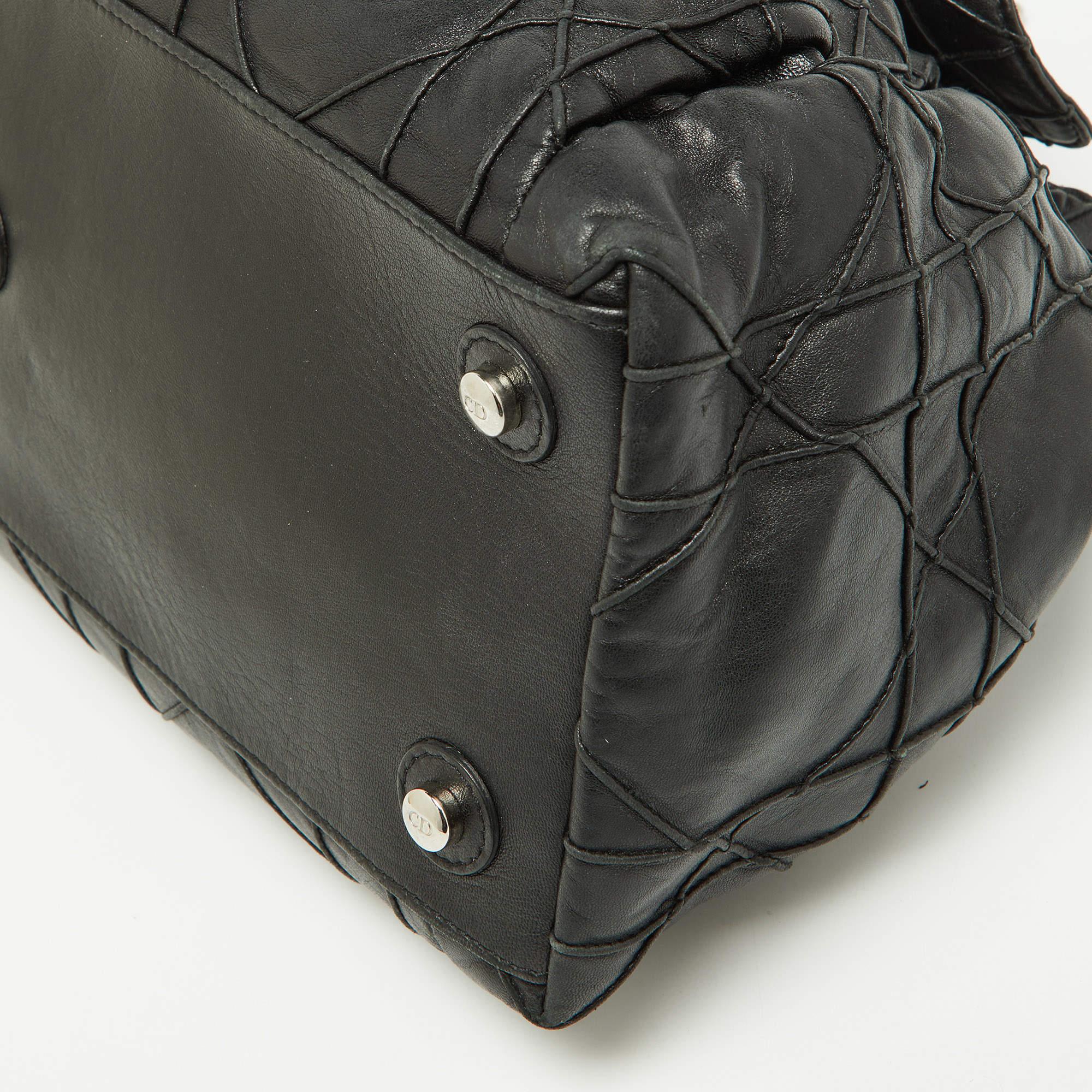 Dior Black Cannage Leather Le Trente Hobo For Sale 6