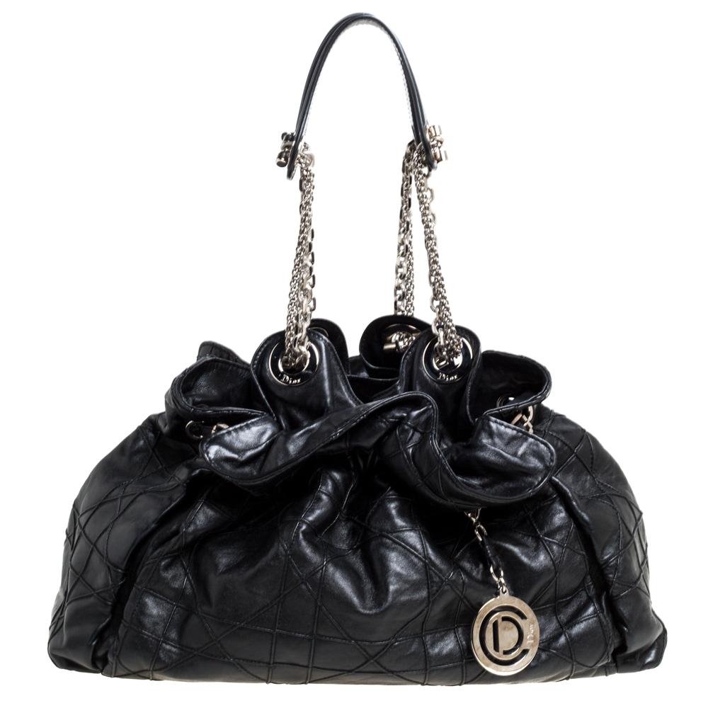 Dior Black Cannage Leather Le Trente Hobo 9