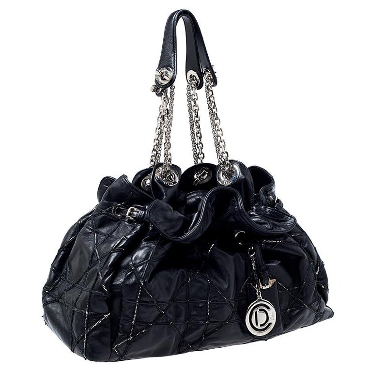 Dior Black Cannage Leather Le Trente Hobo at 1stDibs