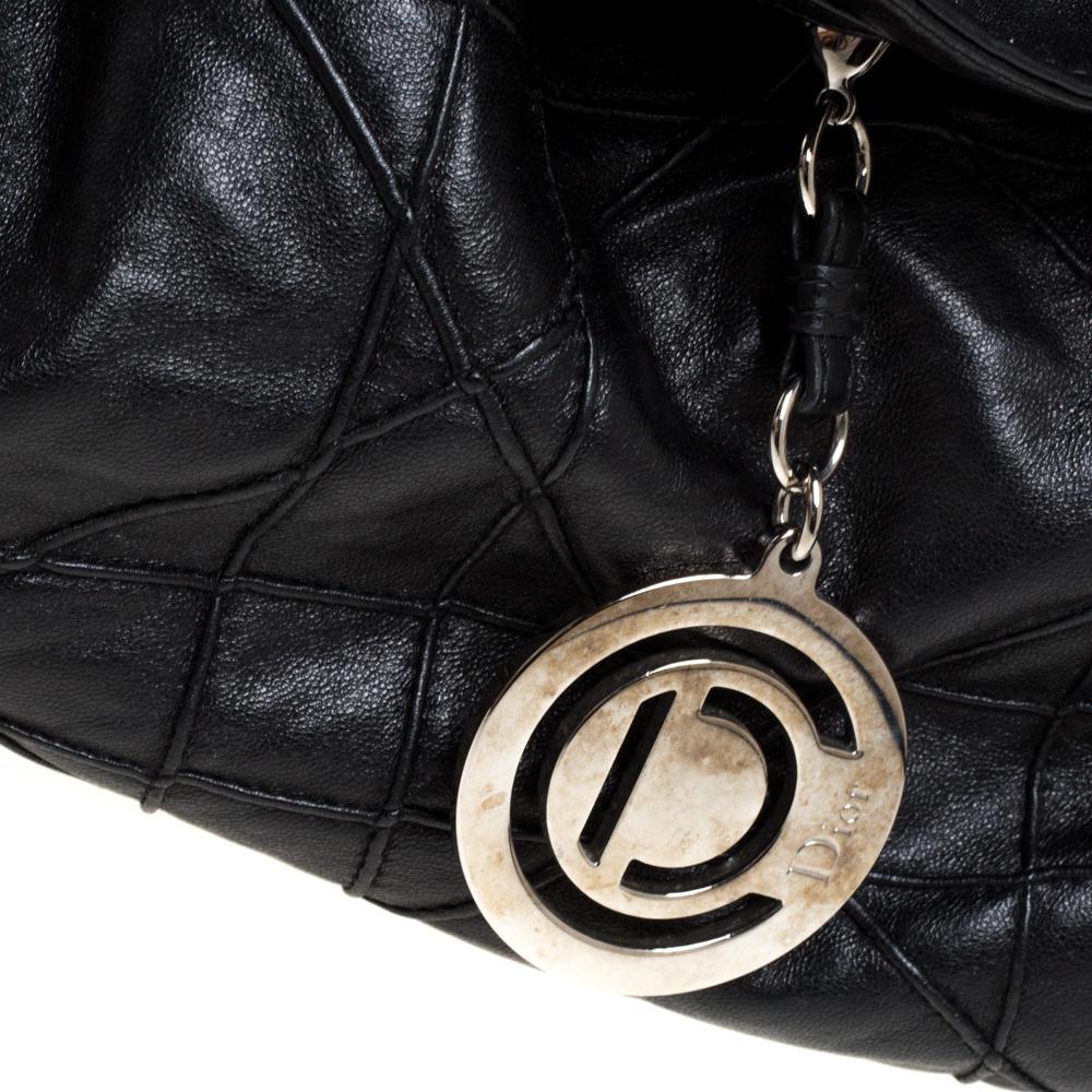 Women's Dior Black Cannage Leather Le Trente Hobo