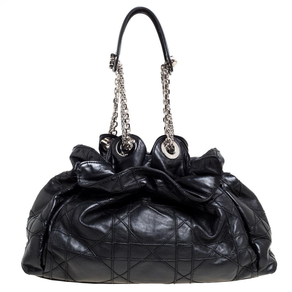 Dior Black Cannage Leather Le Trente Hobo 2