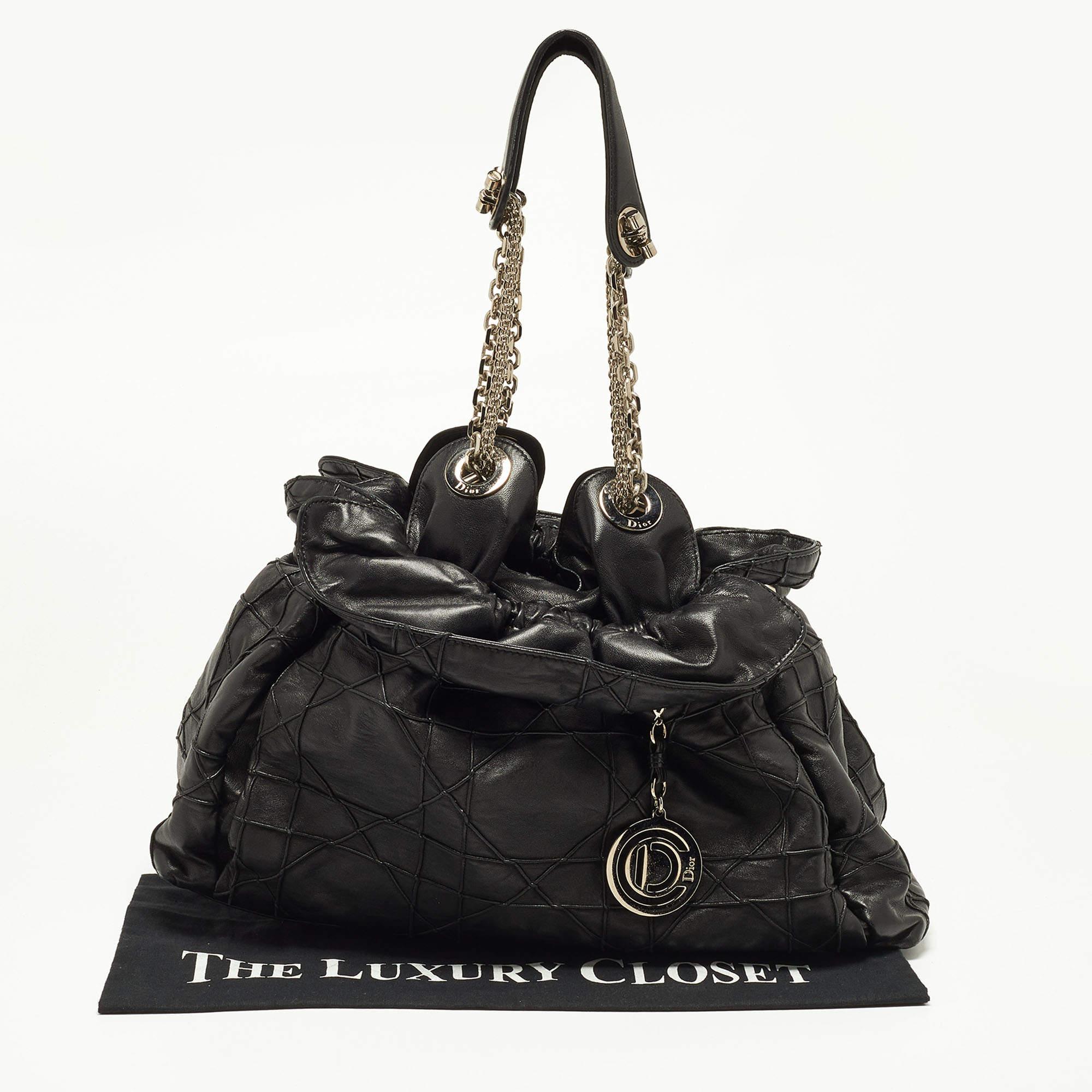 Dior Black Cannage Leather Le Trente Shoulder Bag 11