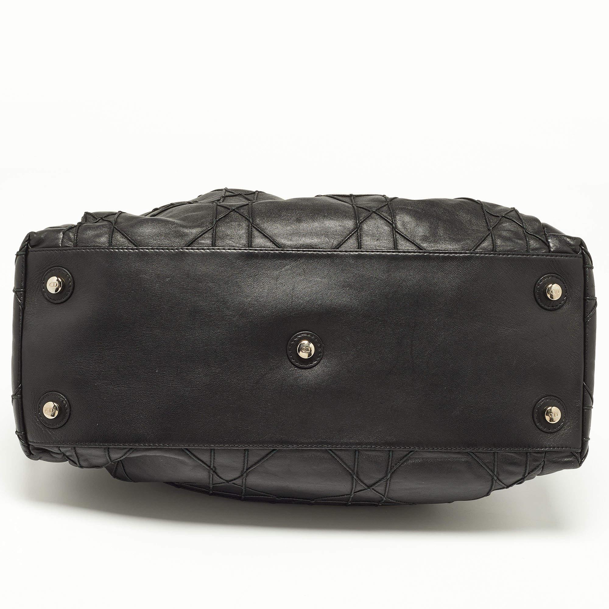 Women's Dior Black Cannage Leather Le Trente Shoulder Bag