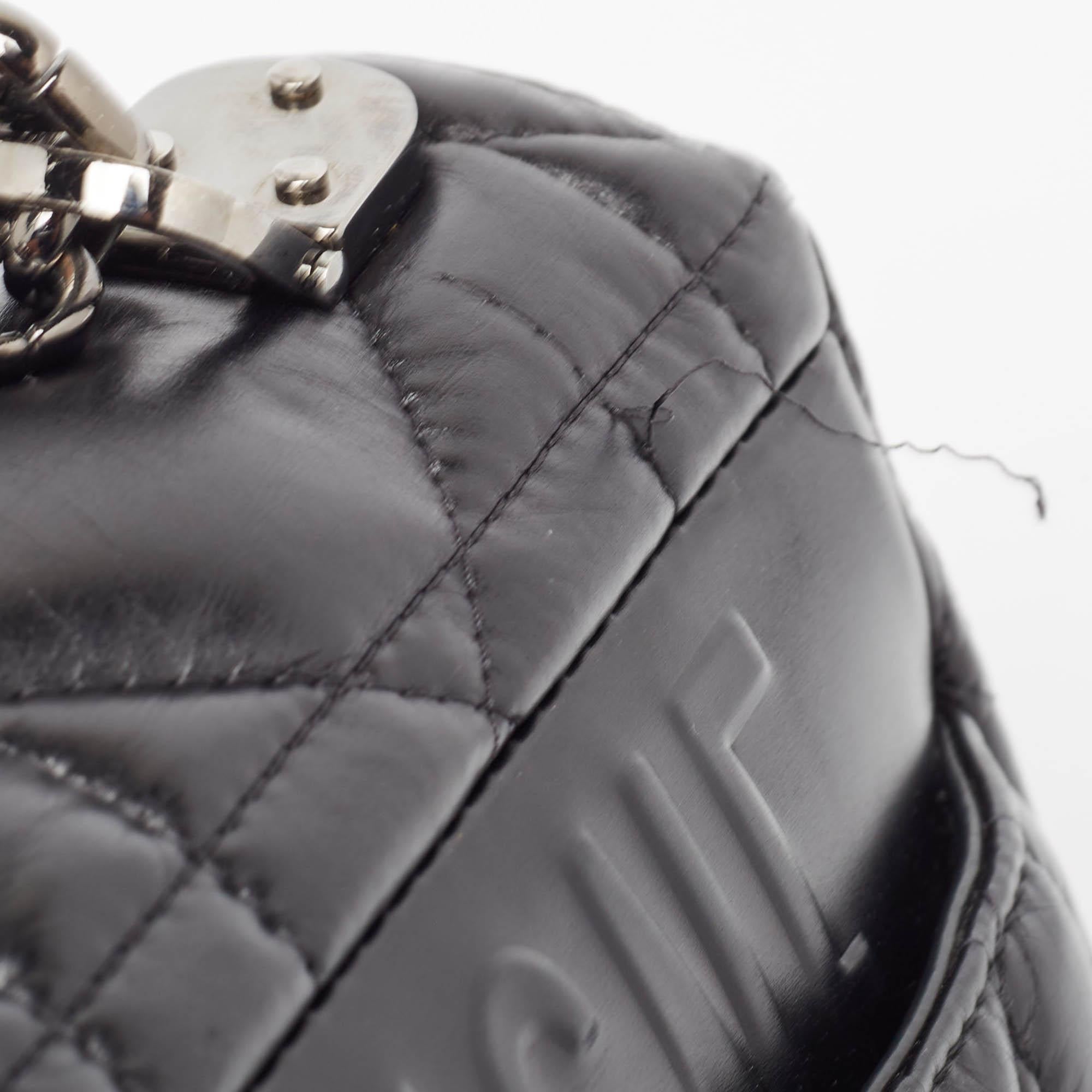 Dior Black Cannage Leather Medium Caro Shoulder Bag 2