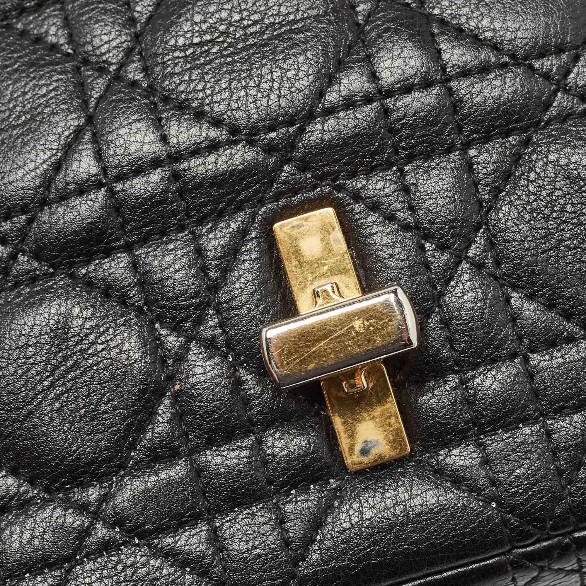 Dior Black Cannage Leather Medium Caro Shoulder Bag For Sale 3