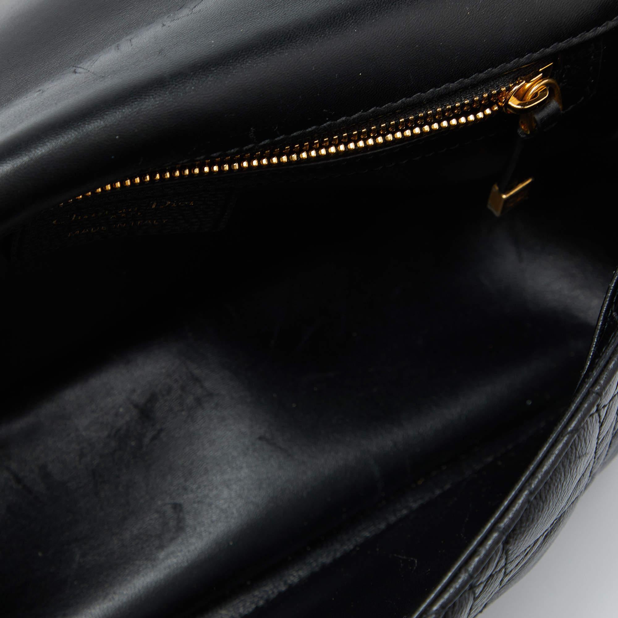 Dior Black Cannage Leather Medium Caro Shoulder Bag 3