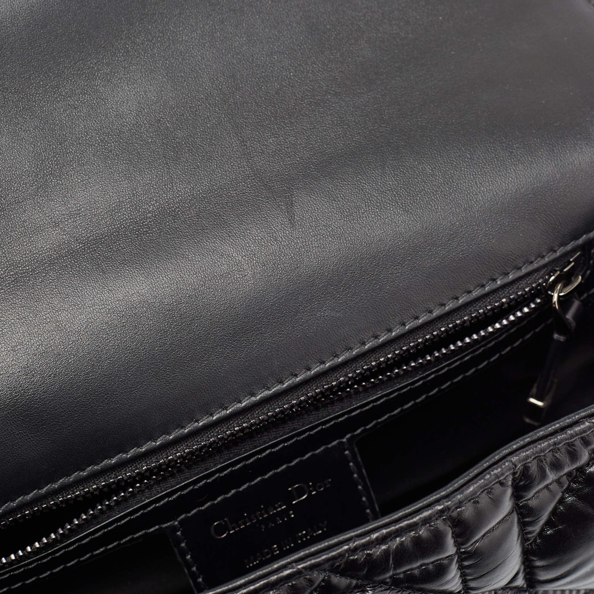 Dior Black Cannage Leather Medium Caro Shoulder Bag 4