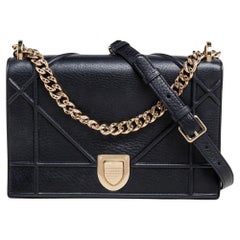 Dior Black Cannage Leather Medium Diorama Shoulder Bag