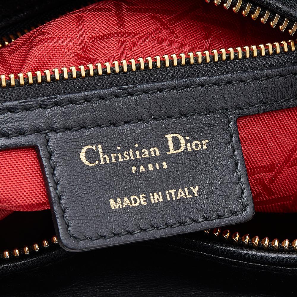 Dior Black Cannage Leather Medium Lady Dior Tote 7