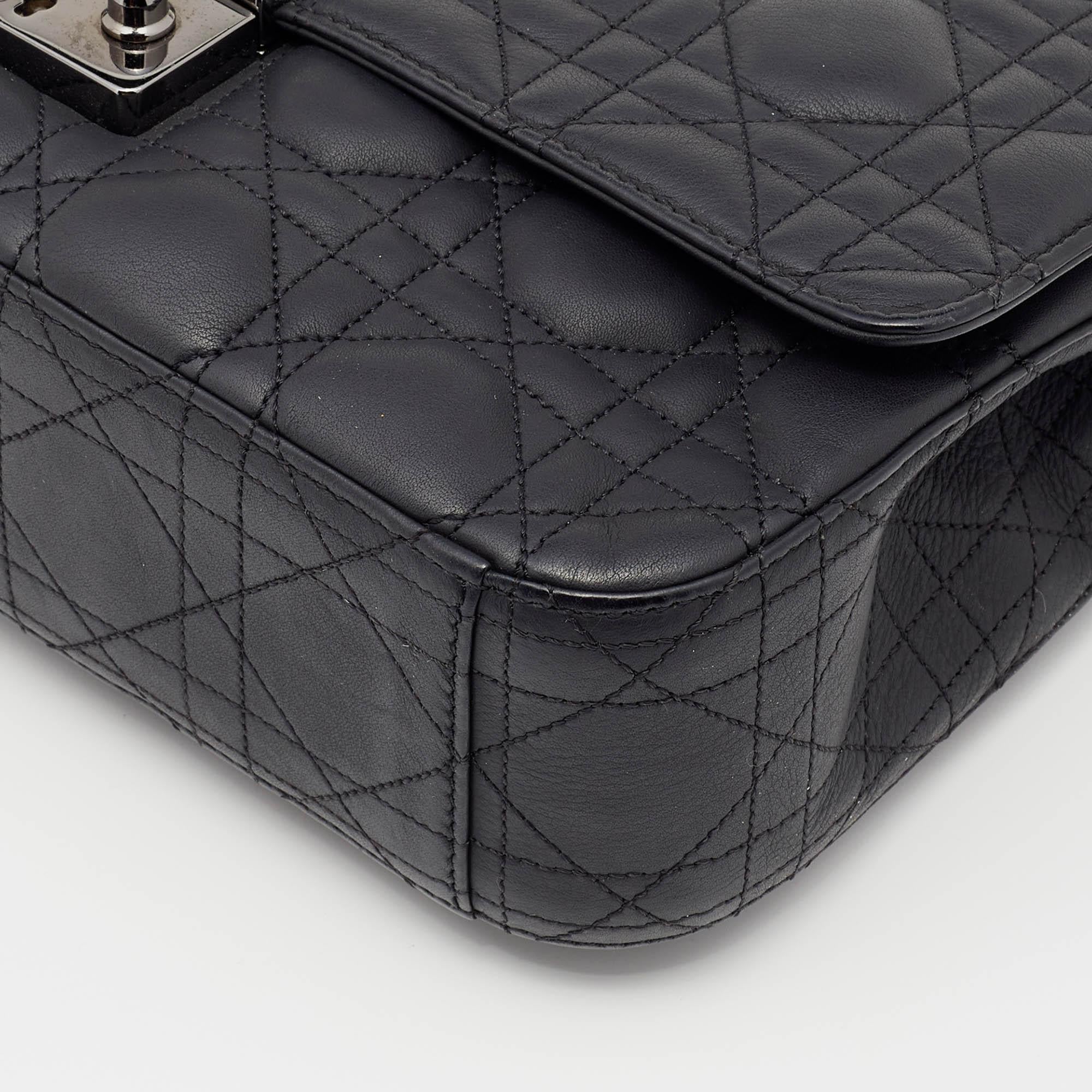 Dior Black Cannage Leather Medium Miss Dior Flap Bag 4