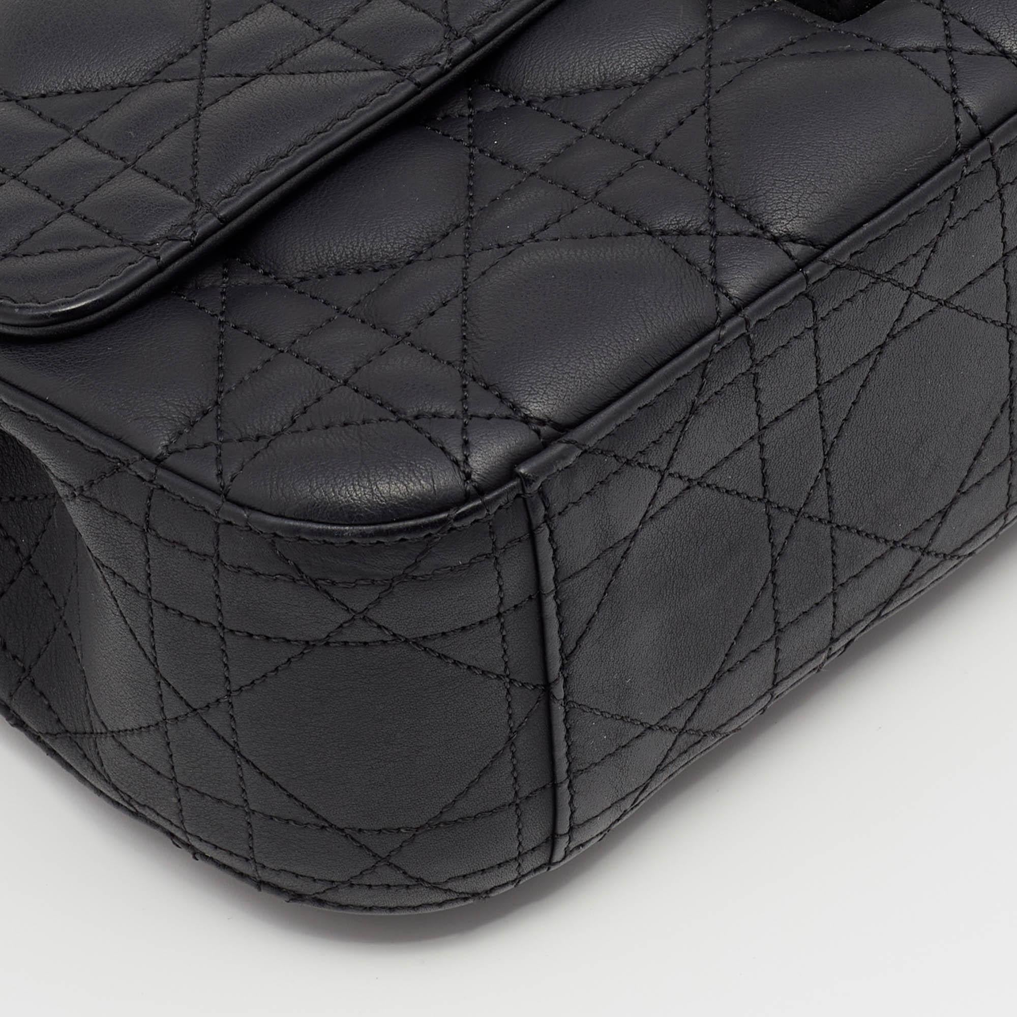 Dior Black Cannage Leather Medium Miss Dior Flap Bag 5