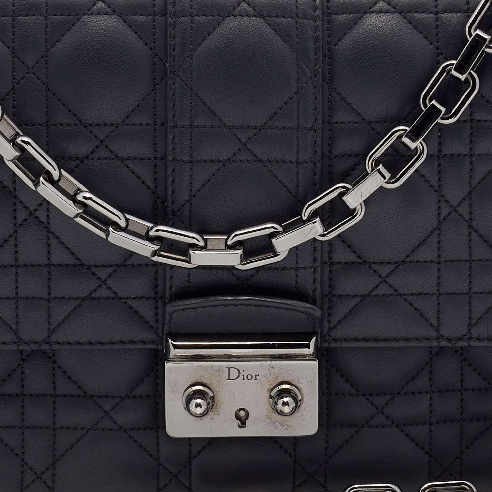 Dior Black Cannage Leather Medium Miss Dior Flap Bag 3