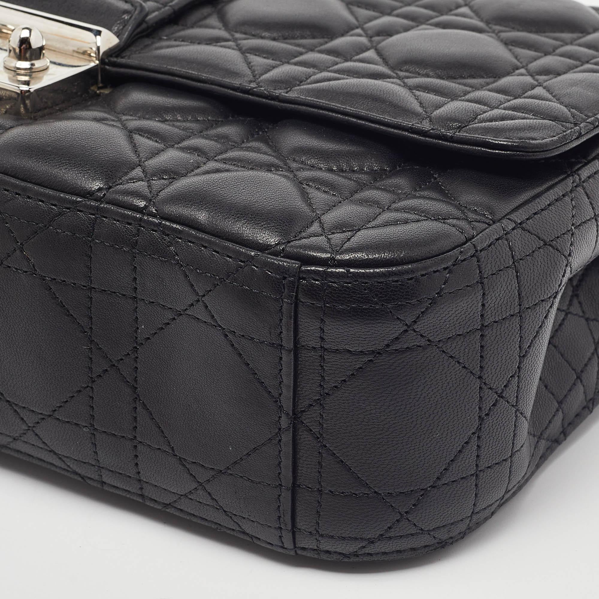 Dior Black Cannage Leather Medium Miss Dior Shoulder Bag 6