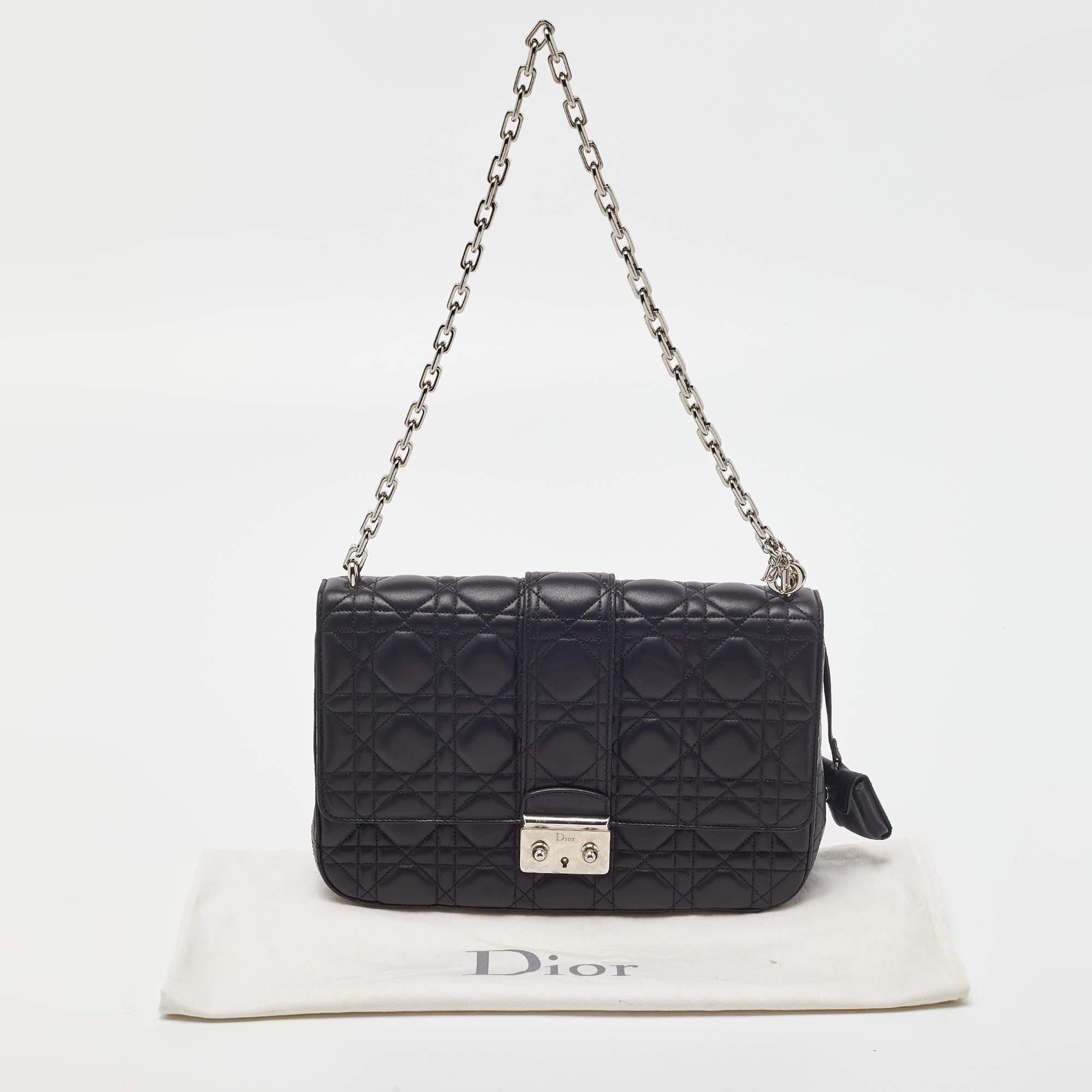 Dior Black Cannage Leather Medium Miss Dior Shoulder Bag 7