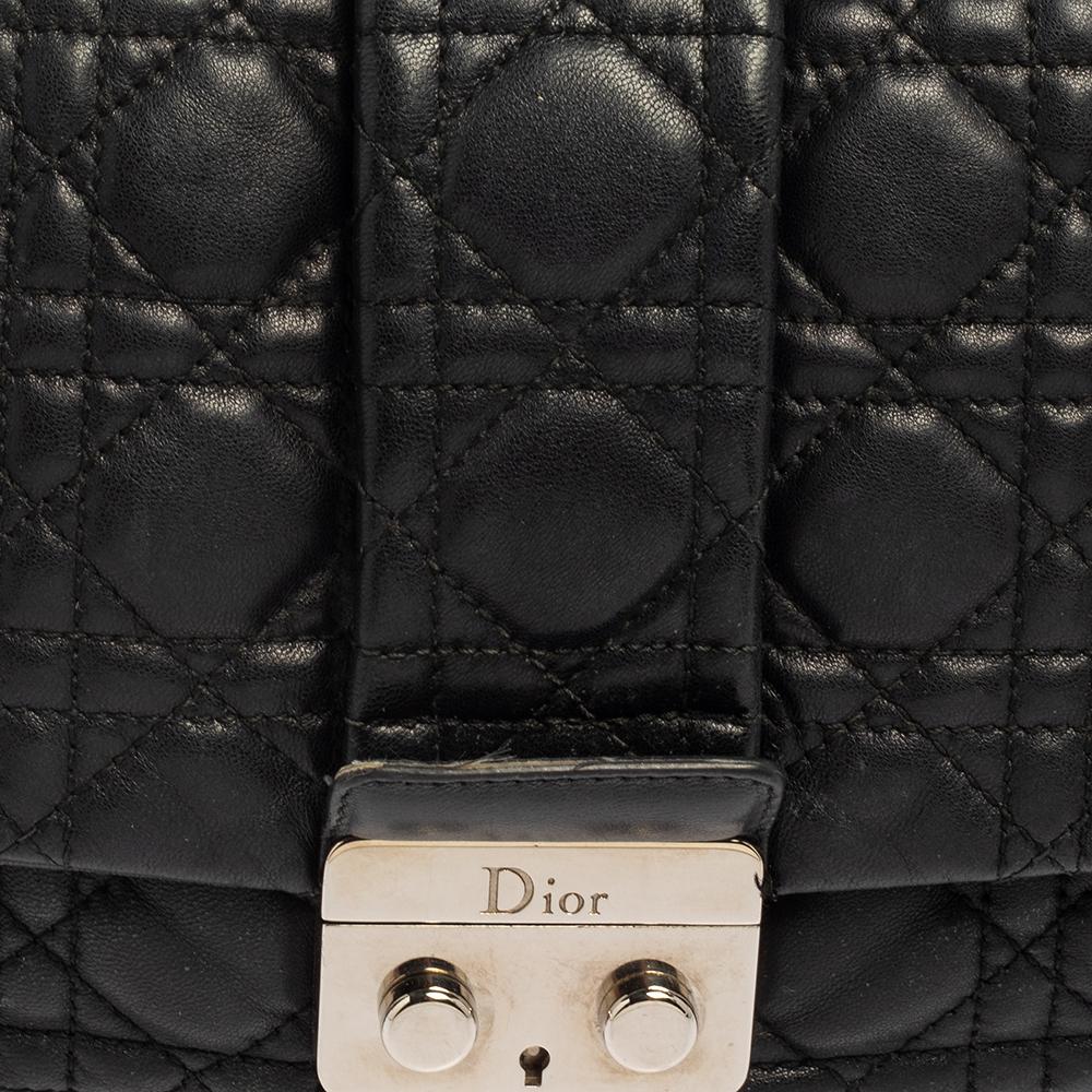 Dior Black Cannage Leather Medium New Lock Shoulder Bag 8