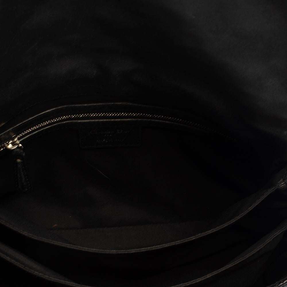 Women's Dior Black Cannage Leather Medium New Lock Shoulder Bag