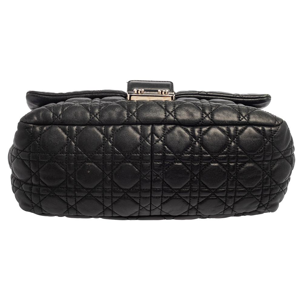 Dior Black Cannage Leather Medium New Lock Shoulder Bag 1