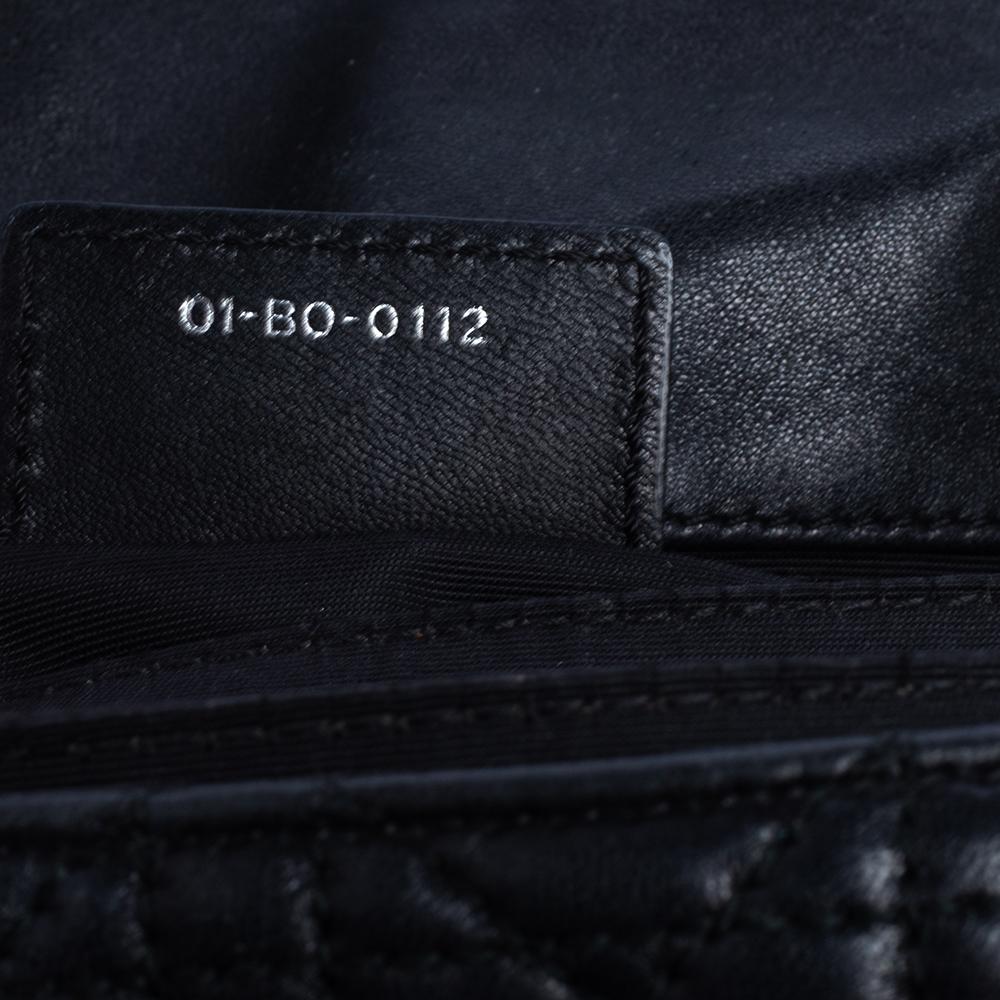 Dior Black Cannage Leather Medium New Lock Shoulder Bag 4