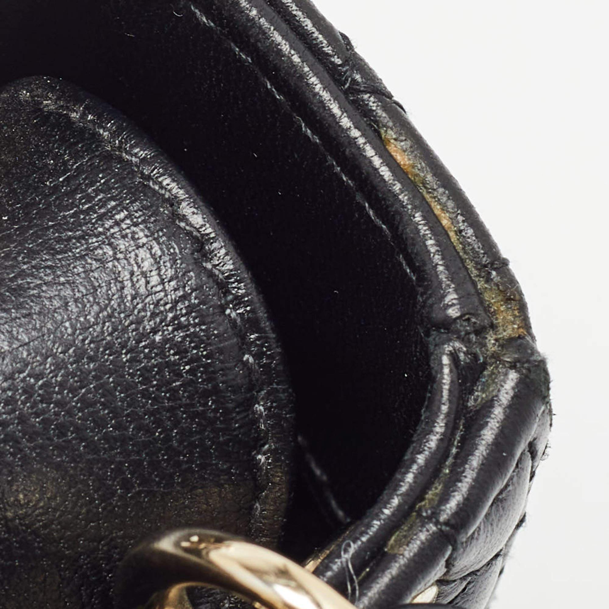 Dior Black Cannage Leather Micro Lady Dior Tote 4