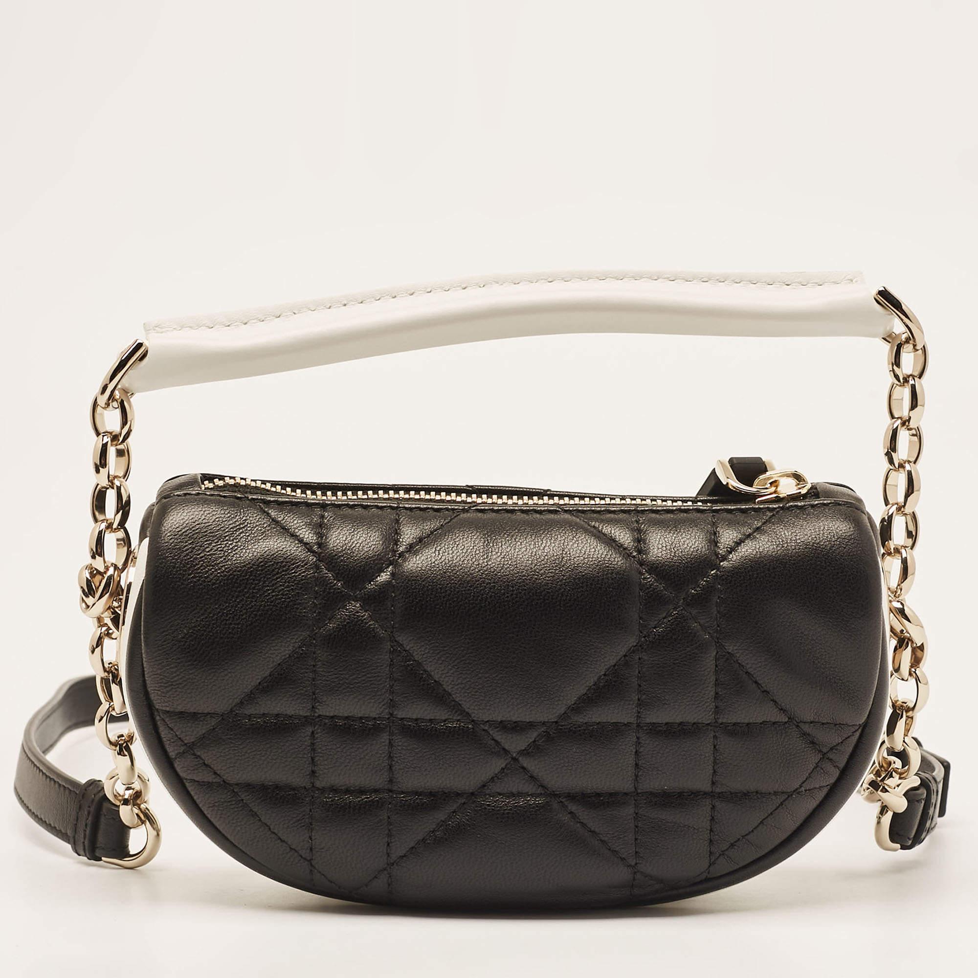 Women's Dior Black Cannage Leather Micro Vibe Hobo For Sale