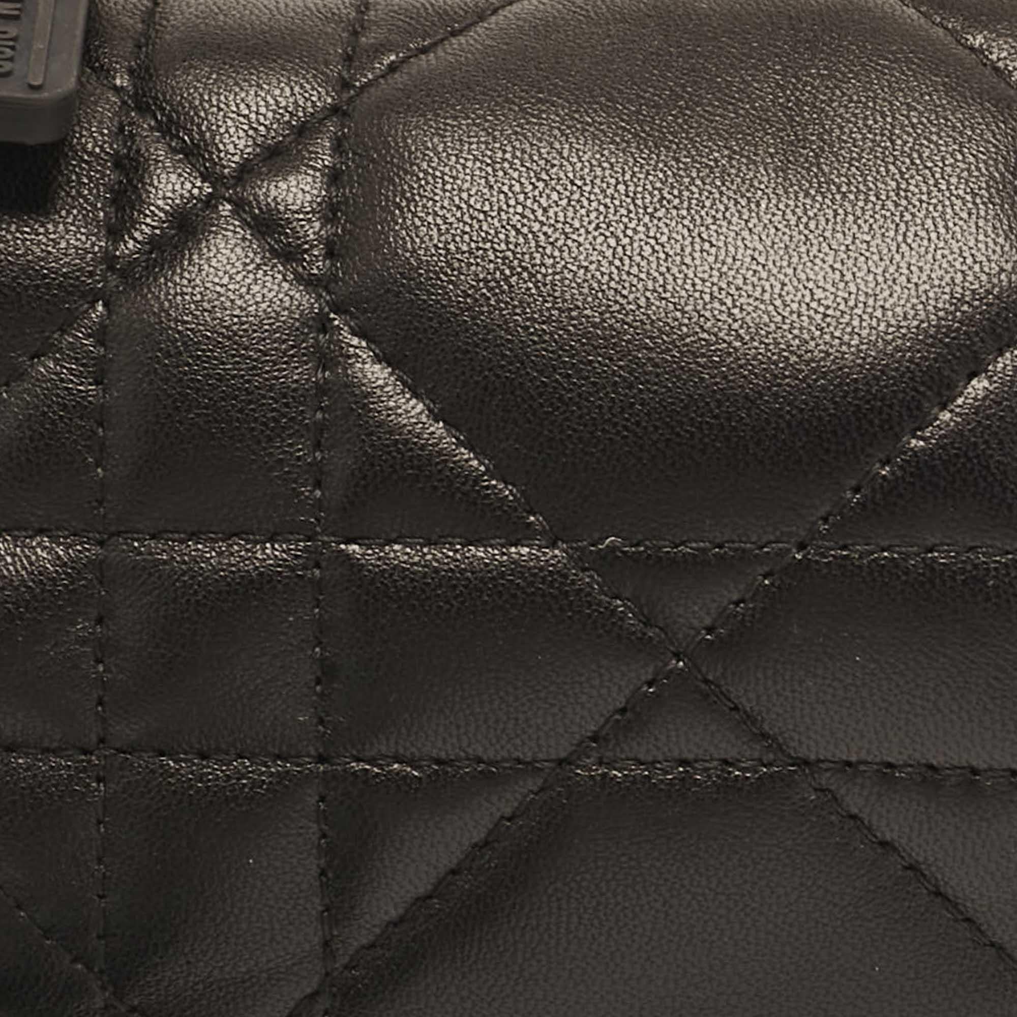 Dior Black Cannage Leather Micro Vibe Hobo For Sale 1