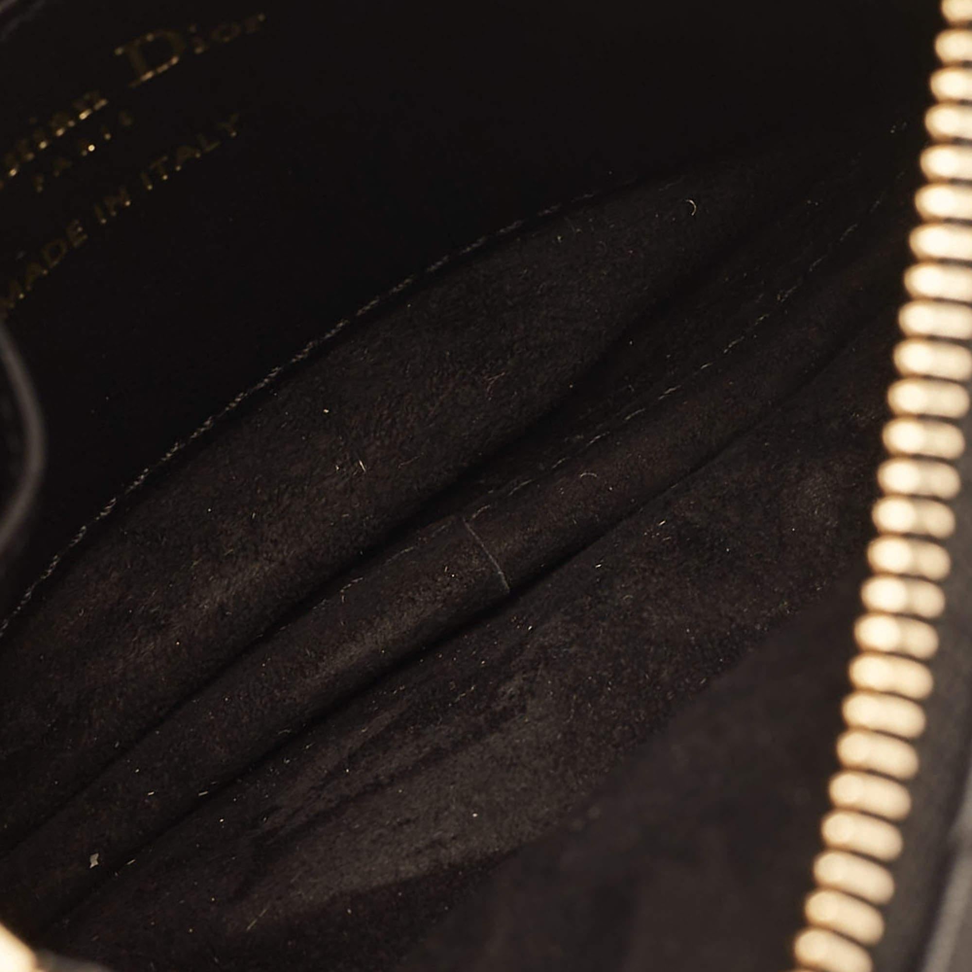 Dior Black Cannage Leather Micro Vibe Hobo For Sale 3