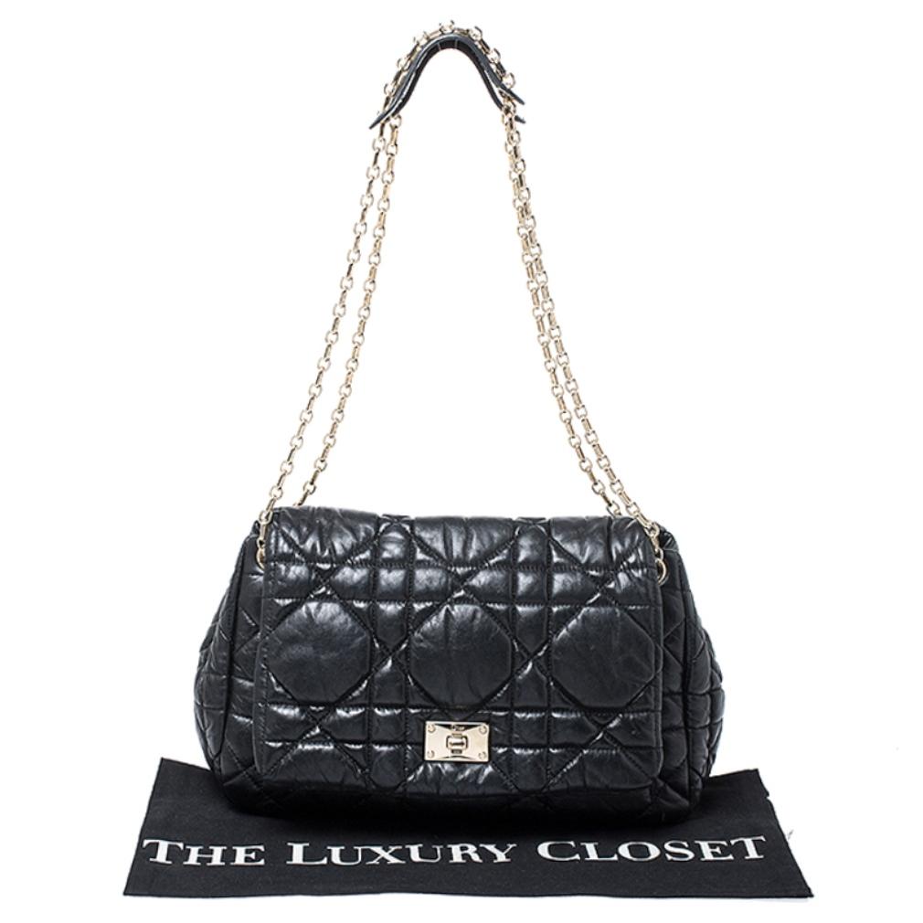 Dior Black Cannage Leather Milly La Forêt Shoulder Bag 6