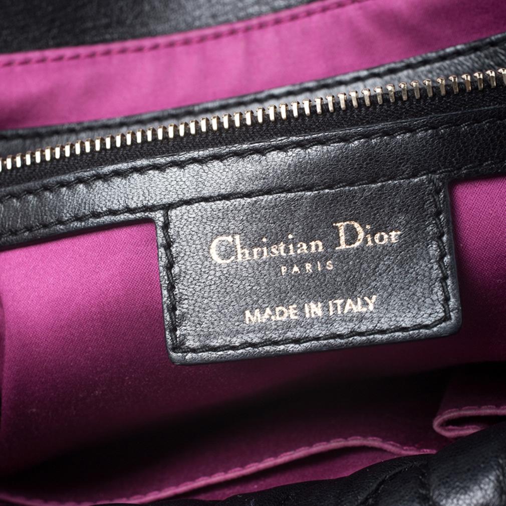 Dior Black Cannage Leather Milly La Forêt Shoulder Bag In Good Condition In Dubai, Al Qouz 2