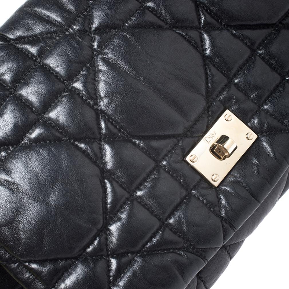 Women's Dior Black Cannage Leather Milly La Forêt Shoulder Bag