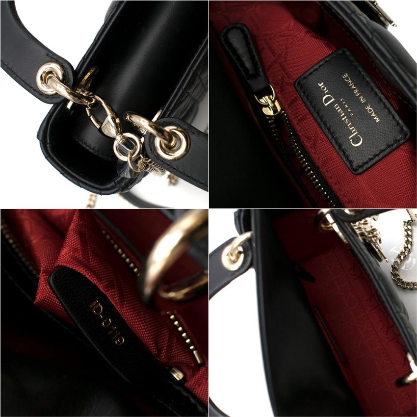 Women's Dior Black Cannage Leather Mini Lady Dior Bag 17cm