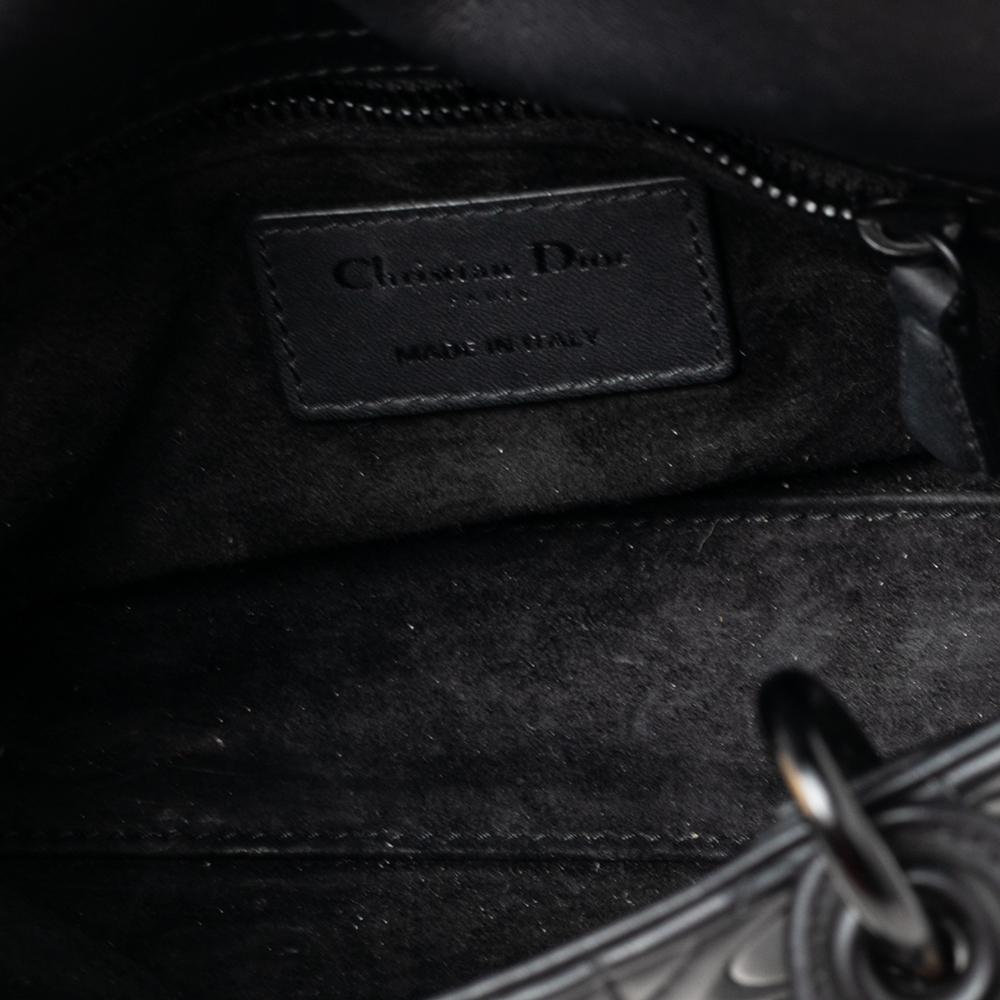 Dior Black Cannage Leather Mini Lady Dior Tote 5
