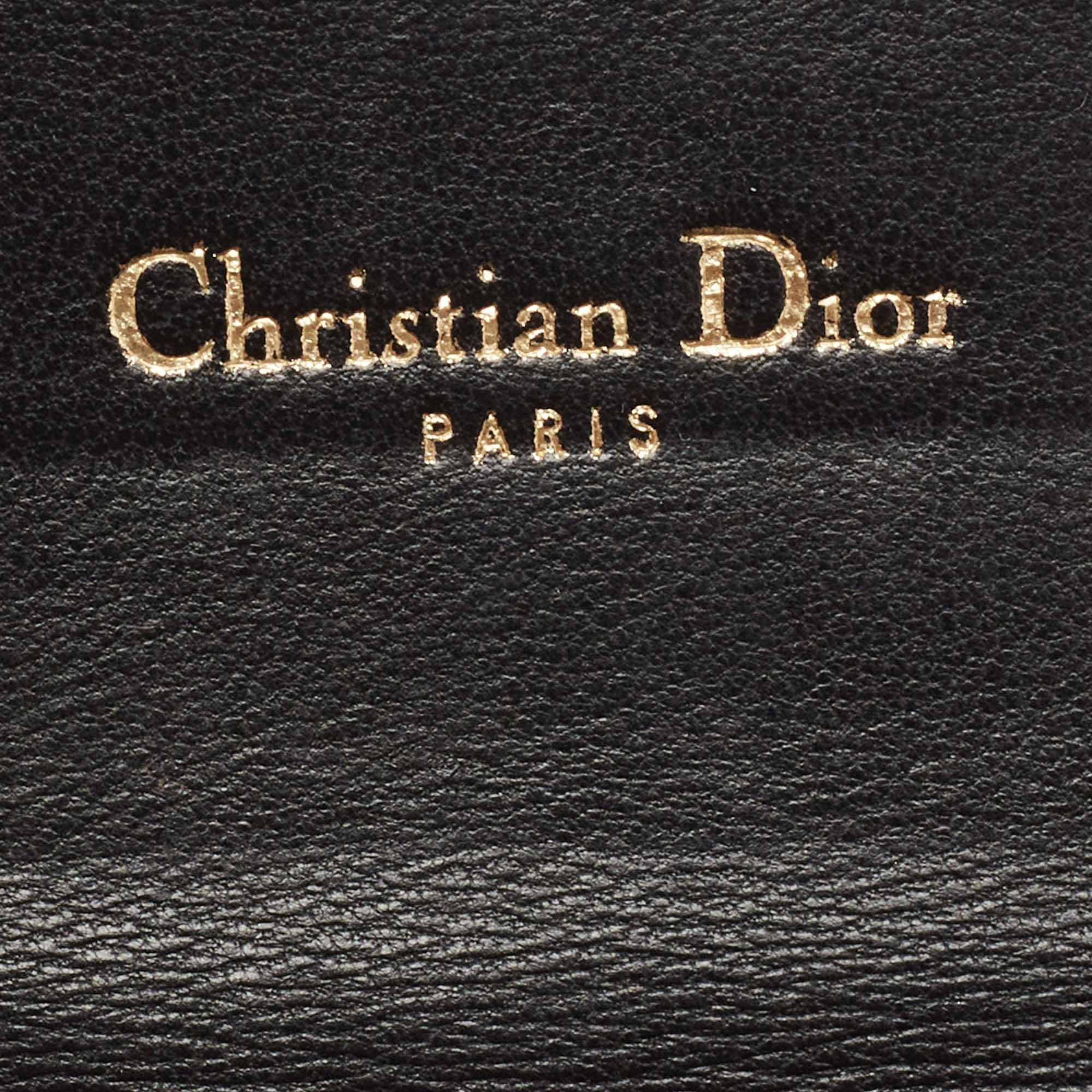 Dior Black Cannage Leather Miss Dior Continental Wallet 9