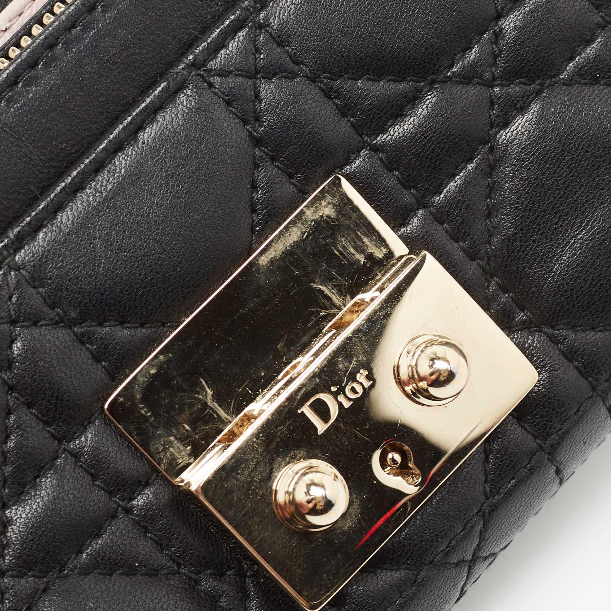 Dior Black Cannage Leather Miss Dior Continental Wallet 10
