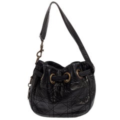 Dior Black Cannage Leather Miss Dior Drawstring Bag